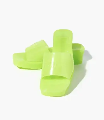 Barbie Merch Shoes: Forever 21 Barbie Glitter Jelly Block Heels