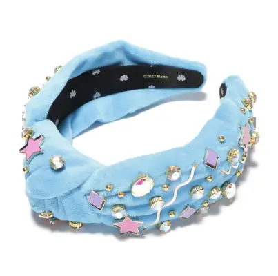 Barbie Merch Accessories: Barbie x Lele Sadoughi Electric Aqua Crystal Star Knotted Headband