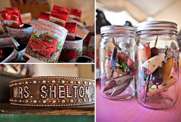 Beer Koozies and Fish Hook Decor