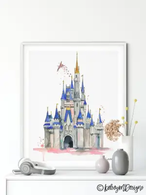 Disney Castle Watercolor Print
