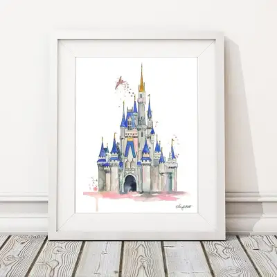 Disney Castle Watercolor Print