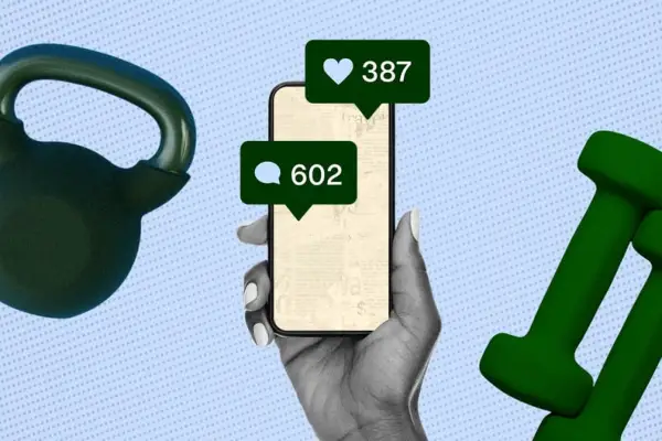 Gym captions for instagram with dumbbells and water bottles photo.