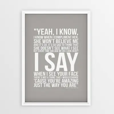 Just the Way You Are Lyric Print