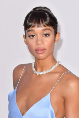 Celebrities With Bangs: Laura Harrier With Baby Bangs