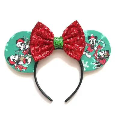 Mickey and Minnie Holiday Christmas Flannel Fabric Ears