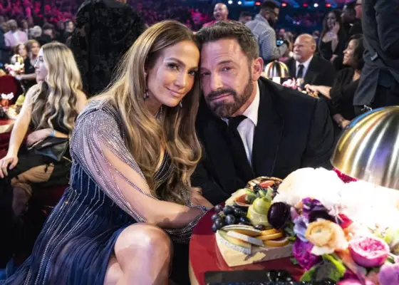 Jennifer Lopez and Ben Affleck at the 2023 Grammys