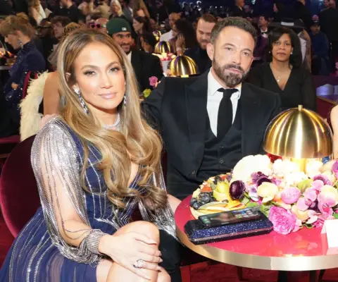 Jennifer Lopez and Ben Affleck at the 2023 Grammys