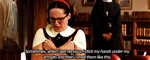 When She Creatively Smells Her Armpits