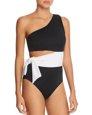 Lauren Ralph Lauren Bel Aire Cutout One-Shoulder One Piece Swimsuit