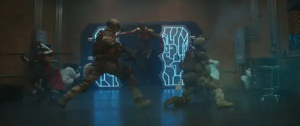 (Center): Danai Gurira as Okoye in Marvel Studios