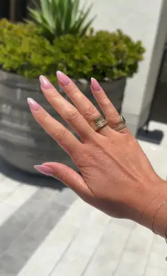Hailey Bieber Pink Jelly Manicure Editor Experiment