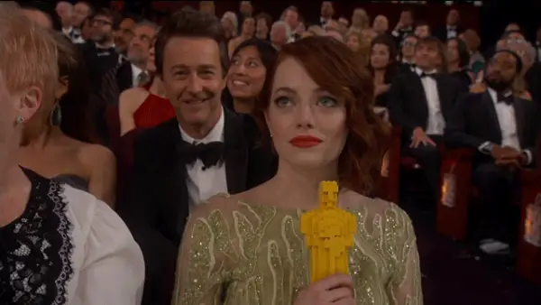 Gratitude: Emma Stone, After Receiving Her Lego Oscar