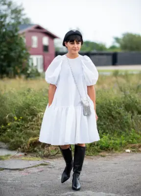 Street Style Trend: Puff-Sleeve Dress