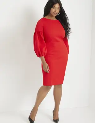 Eloquii Puff Sleeve Bodycon Dress