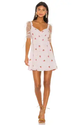 For Love & Lemons Shortcake Puff Sleeve Dress