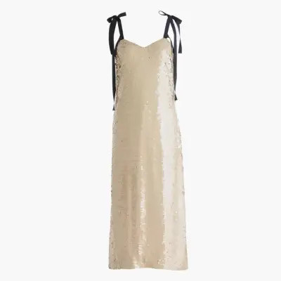 J.Crew Collection Tie-Shoulder Sequin Dress