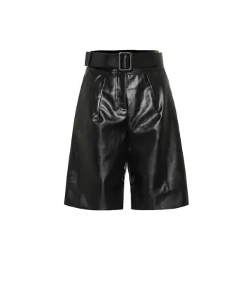 Self-Portrait Faux-Leather Bermuda Shorts