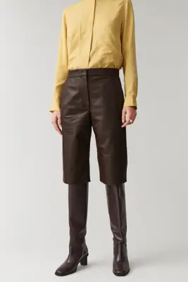 COS Straight Leather Shorts