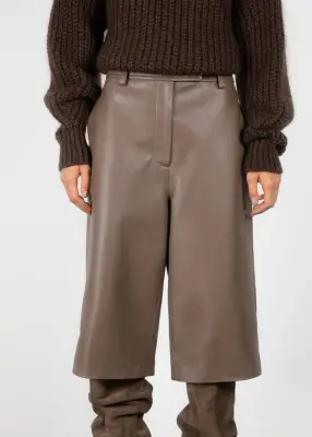 Frankie Shop Flat Front Leather Shorts