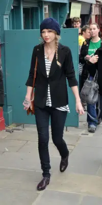 And Threw Three Key Wardrobe Staples Together: A Striped Tee, a Blazer, and Jeans