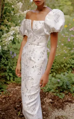 Markarian Yvette Off-The-Shoulder Jacquard Dress