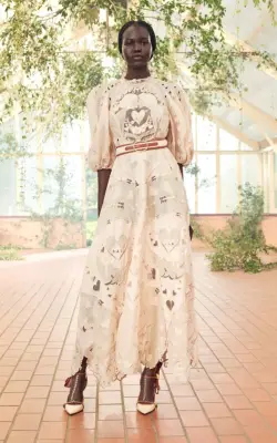 Zimmermann The Lovestruck Silk-Linen Lace Gown