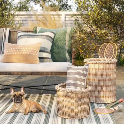 Stylish Storage: Threshold Designed With Studio McGee Variegated Manmade Rattan Decorative Basket