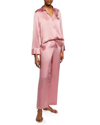 Josie Natori Silk Spread-Color Pajama Set