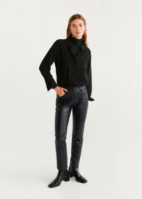 Mango Slim-Fit Leather Pants