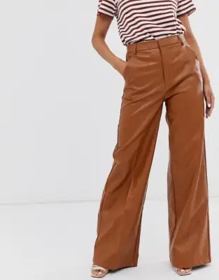 Skylar Rose Wide-Leg Pants in Faux-Leather