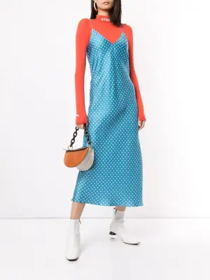 Walk of Shame Polka Dot Silk Slip Dress
