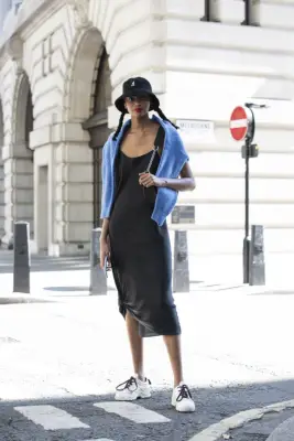 How to Wear a Slip Dress With Sneakers