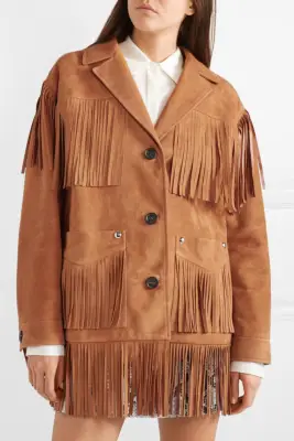 Miu Miu Oversized Fringed Suede Jacket