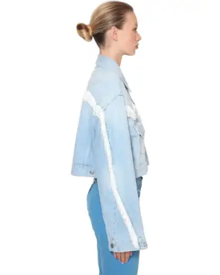 Ganni Sheldon Fringed Cotton Denim Jacket