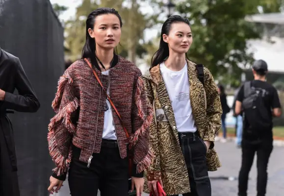 Fringe Jacket Outfit Idea: Graphic Tee + High-Waisted Pants