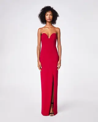 Nicole Miller Structured Heavy Jersey Strapless Gown