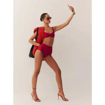 Reformation Tossa Bikini Top + Azure Bikini Bottom