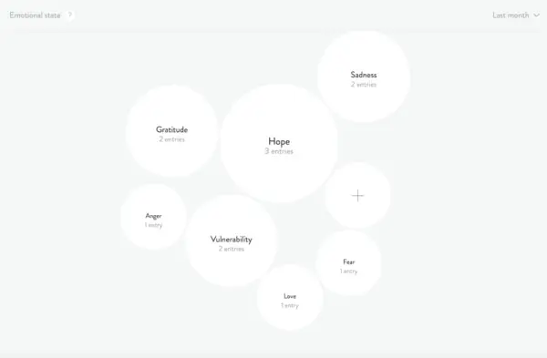 Mindsera emotional state graph.