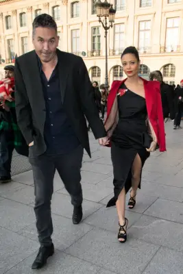 Thandie Newton and Ol Parker at Paris Fashion Week, 2017