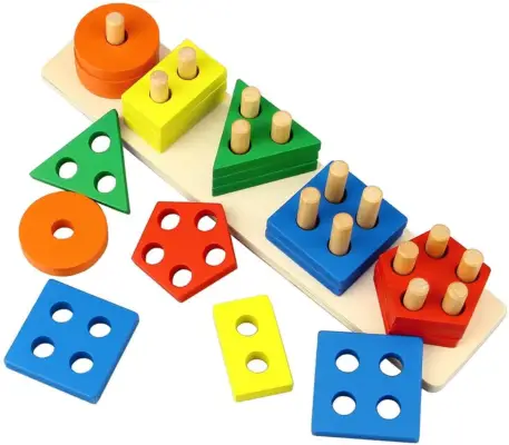 Wooden Shape and Color Sorting Puzzle