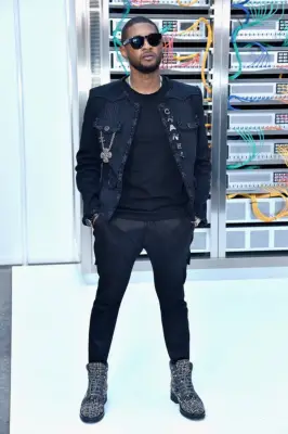 Usher at Chanel Spring 2017 Runway Show, October 2016