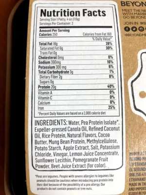 Beyond Burger Nutritional Info and Ingredients