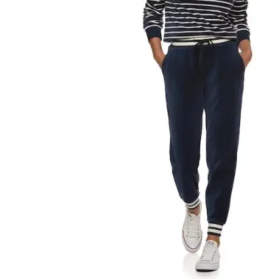 247CM Striped-Trim Velour Jogger Pants