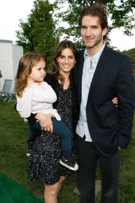 TOPANGA, CA - MAY 30: (L-R) Frances Pen Benioff, Actress Amanda Peet and Writer David Benioff attend Michael J. Fox Foundation For Parkinson