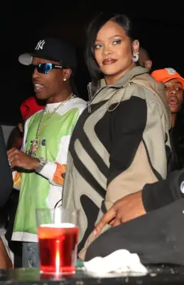 NEW YORK, NEW YORK - SEPTEMBER 24: A$AP Rocky and Rihanna attend Mercer Prince Collab at 42 D