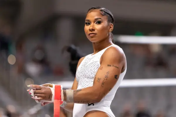 Jordan Chiles’s One-Line Upper Arm Tattoo