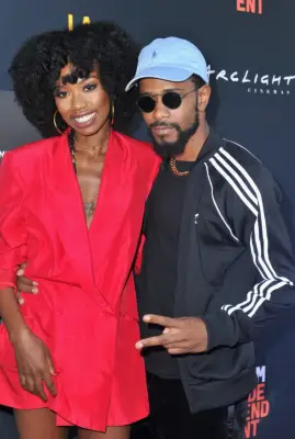 Xosha Roquemore and LaKeith Stanfield in 2018