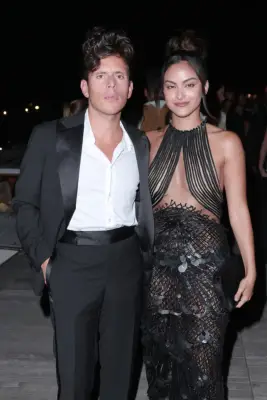 VENICE, ITALY - SEPTEMBER 02: Rudy Mancuso and Camila Mendes attend Giorgio Armani 