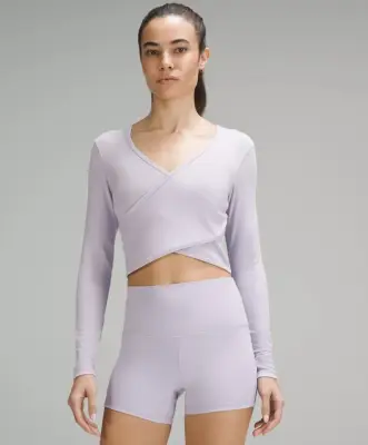 Wrap-Front Long-Sleeve