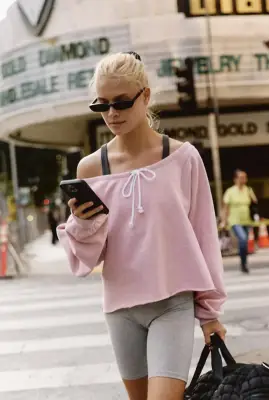 Free People Off-The-Shoulder Sweatshirt